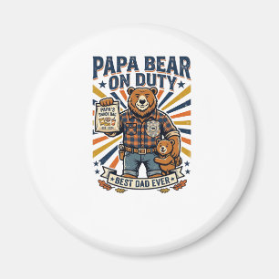 Imã Camisa do Dia dos Pais Papai Urso em Serviço Anima