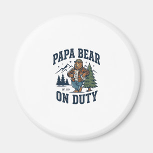 Imã Camisa do Dia dos Pais Papai Urso em Serviço Anima