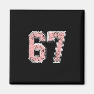 Imã Camisa do Jogador Número 67 Rosa e Branco Uniforme