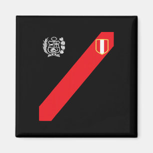 Imã Camisa do Peru Bandeira Peruana Escudo Retro Inspi