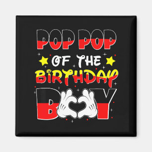 Imã Camisa do Pop Pop do Menino do Aniversário Família