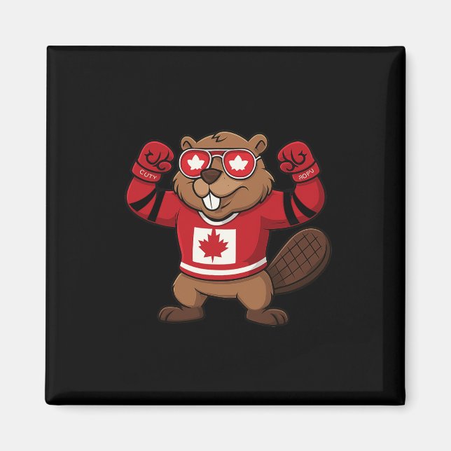 Imã Camisa do símbolo do castor canadense de hóquei da (Frente)