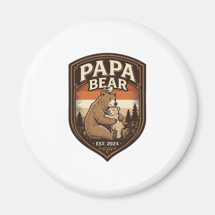 Imã Camisa do Urso de Gravura Vintage Papa Bear Design
