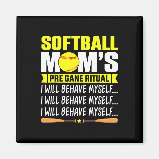 Imã Camisa engraçada da mãe Softll Ritual pré-jogo da  (Frente)
