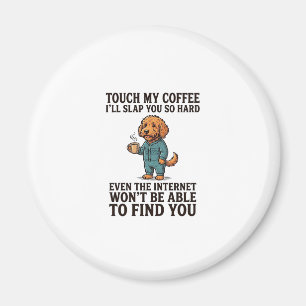 Imã Camisa engraçada de cachorro de café com design de