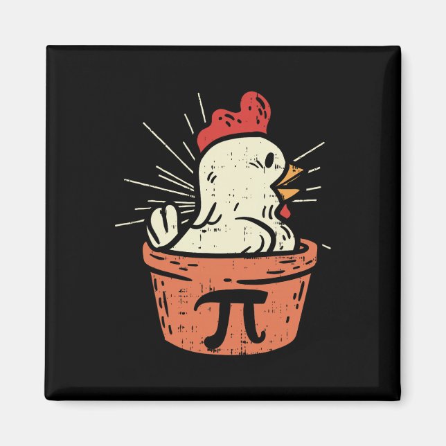 Imã Camisa engraçada de frango Pot Pi Dia Torta Matemá (Frente)