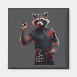 Imã Camisa engraçada de guaxinim para jogar dardos Dar
