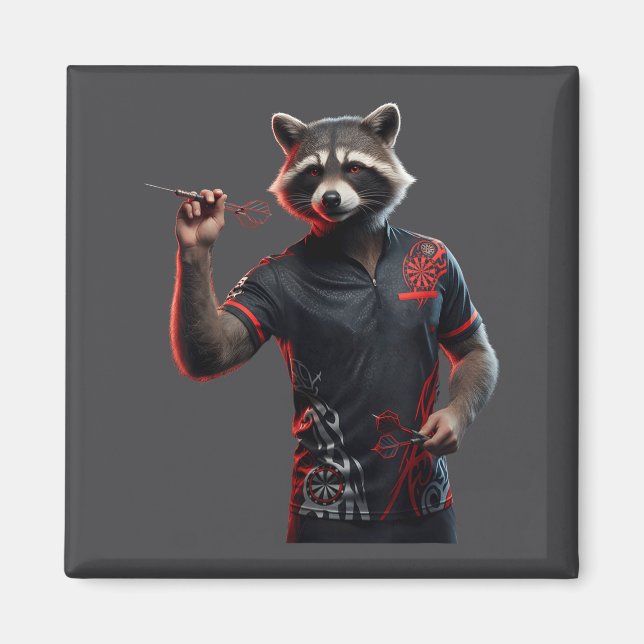 Imã Camisa engraçada de guaxinim para jogar dardos Dar (Frente)
