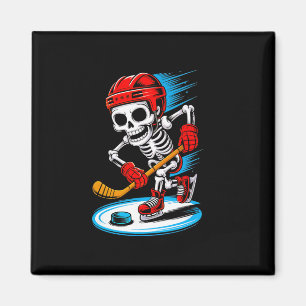 Imã Camisa engraçada de hóquei de esqueleto de Hallowe