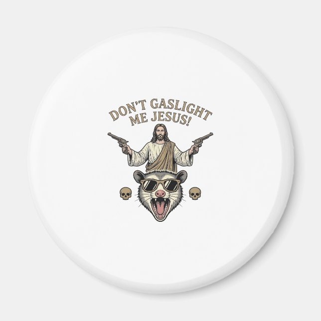 Imã Camisa engraçada de Jesus Gambá com desenho de gra (Frente)