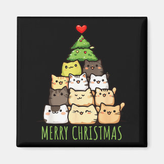 Imã Camisa engraçada de Natal com gato e amor _ Gata m