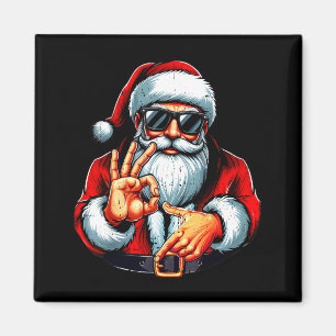 Imã Camisa engraçada de Natal do Papai Noel para homen