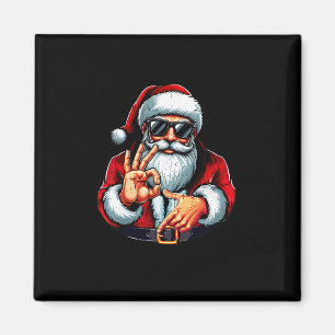 Imã Camisa engraçada de Natal do Papai Noel Six Seven