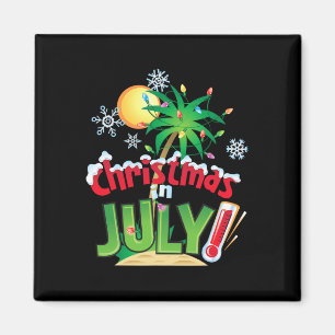 Imã Camisa engraçada de Natal em julho Férias de verão