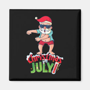 Imã Camisa engraçada de Natal em julho, verão, dabbing