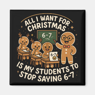 Imã Camisa engraçada de pijama de Natal 67 Seis Sete M