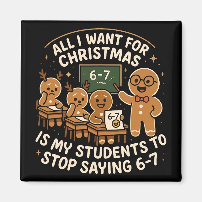 Imã Camisa engraçada de pijama de Natal 67 Seis Sete M (Frente)
