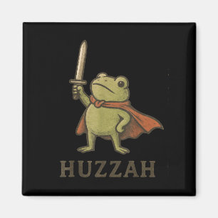 Imã Camisa engraçada de sapo Huzzah, camiseta vintage