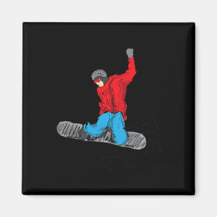 Imã Camisa Engraçada De Snowboard - Borda De Neve - Pá