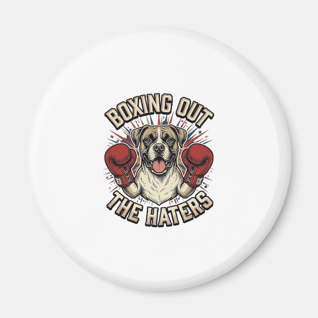 Imã Camisa engraçada do cão boxer boxeando os odiadore (Frente)