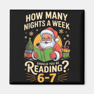Imã Camisa engraçada do Papai Noel lendo meme 67 Natal