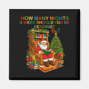 Imã Camisa engraçada do Papai Noel lendo meme 67 Natal