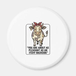 Imã Camisa engraçada e rabugenta de vaca xadrez vintag
