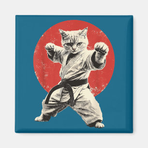 Imã Camisa Engraçada Gato Karatê Judô Japão Japonês
