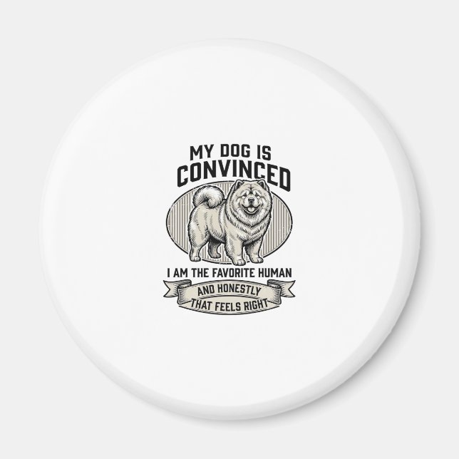 Imã Camisa engraçada para amante de cães com Chow C gr (Frente)