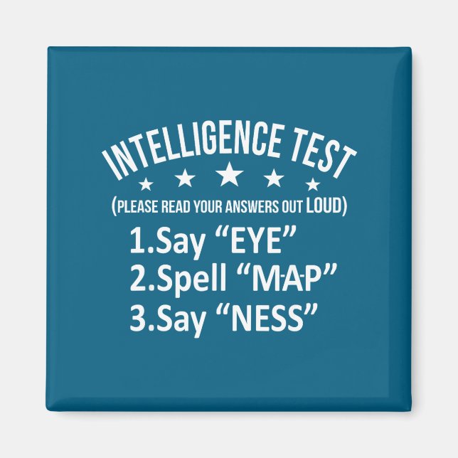 Imã Camisa engraçada teste de inteligência humor sarca (Frente)