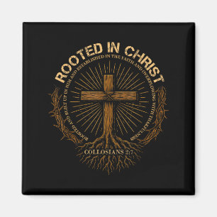Imã Camisa Enraizada Em Cristo, Camisa De Jesus, Cruz