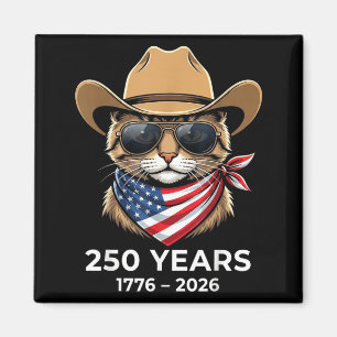 Imã Camisa EUA 250 Aniversário Bandeira América Gato 4