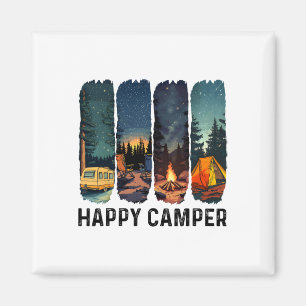 Imã Camisa Feliz Camper Aventura de Caminhada Acampame