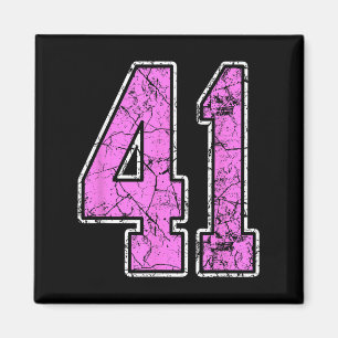 Imã Camisa Grunge Rosa e Rosa Número 41 do Jogador Uni