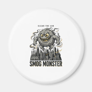 Imã Camisa Monstro Smog Gravura Vintage Aviso Ecológic