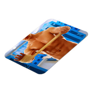 Ímã camisa muscular do SlipperyJoe homem sem camisa 6-