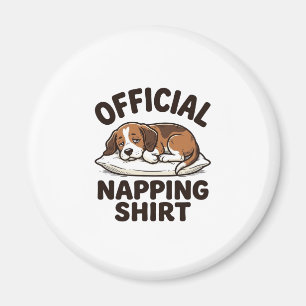 Imã Camisa Oficial de Cochilo Cachorro Sonolento Desig