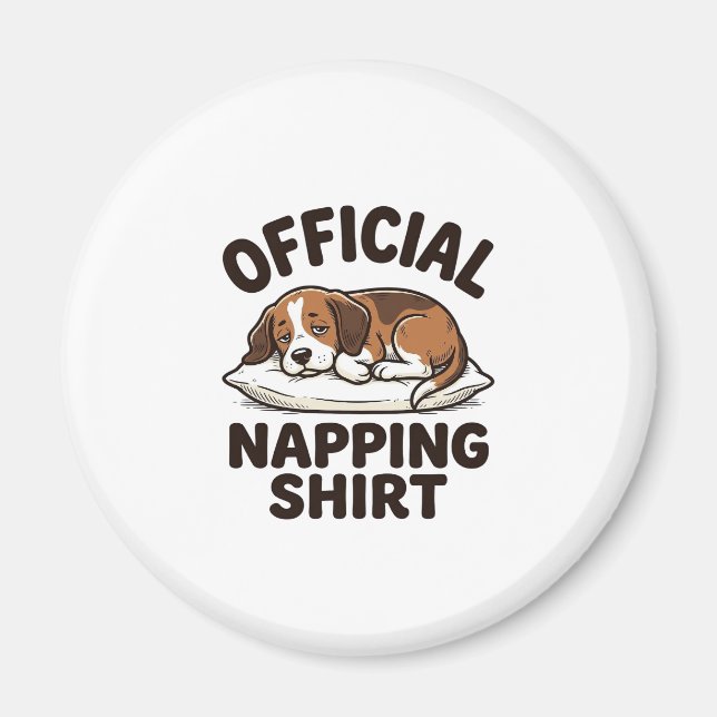 Imã Camisa Oficial de Cochilo Cachorro Sonolento Desig (Frente)