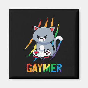 Imã Camisa Orgulho Gato Lgbt Arco-íris Presente Amante