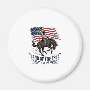 Imã Camisa Patriota Cowboy Terra Da Liberdade Ocidenta