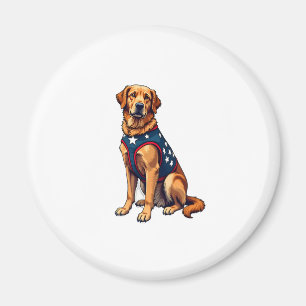 Imã Camisa Patriótica de Cachorro de Serviço Golden Re