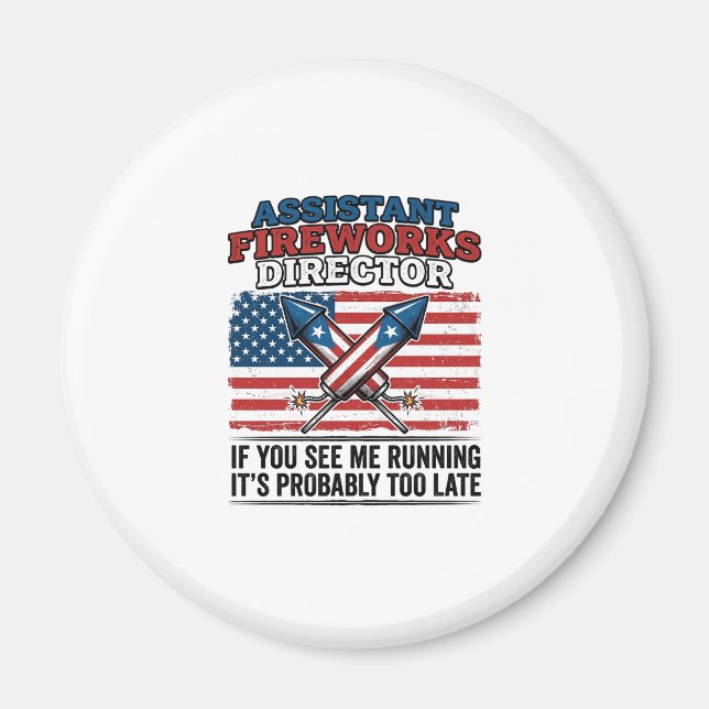 Imã Camisa Patriótica Engraçada de Diretor Assistente  (Frente)