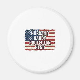 Imã Camisa Patriótica Marido Papai Protetor Herói Band