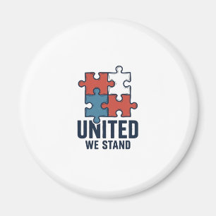 Imã Camisa Patriótica Peça de Puzzle Unidos Nós Perman