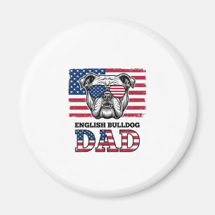 Imã Camisa Patriótica Vintage de Papai Bulldog Inglês