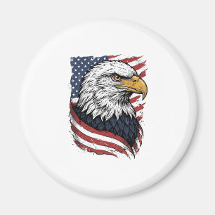 Imã Camisa Patriótica Vintage Eagle Bandeira Americana