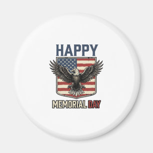 Imã Camisa Patriótica Vintage Eagle Memorial Day Desig