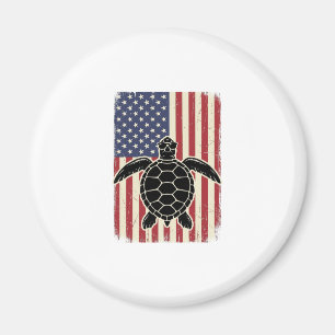 Imã Camisa Patriótica Vintage Tartaruga Marinha Bandei