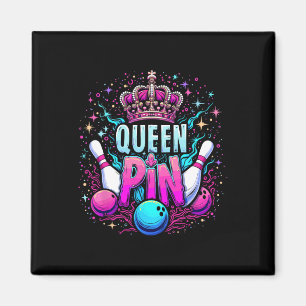 Imã Camisa Queen Pin Bowl Bowling League Para Bowling