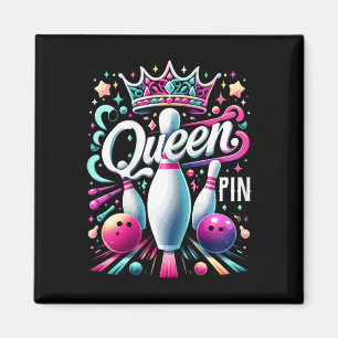 Imã Camisa Queen Pin Bowl Bowling League Para Bowling